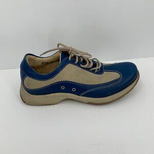 Bacco Bucci sneaker blue leather tan mesh suede tie lace-up shoe comfort men 7.5